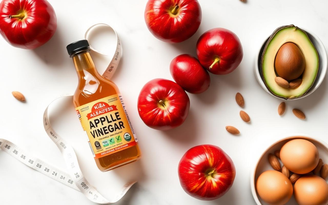 Apple cider vinegar with keto-friendly foods